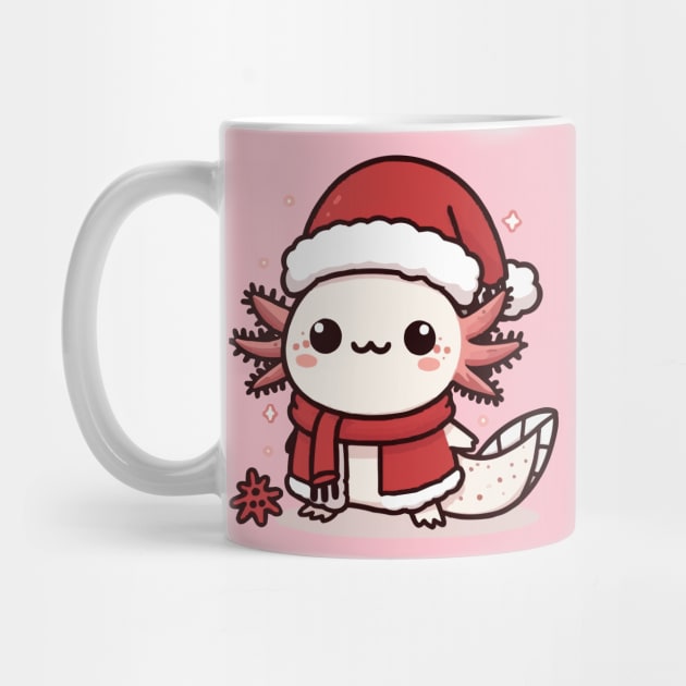 adorable christmas axolotl by fikriamrullah